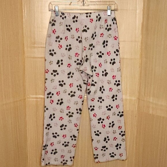 Faded Glory Girls Grey Paw Print Fleece Pants Large - Picture 4 of 6